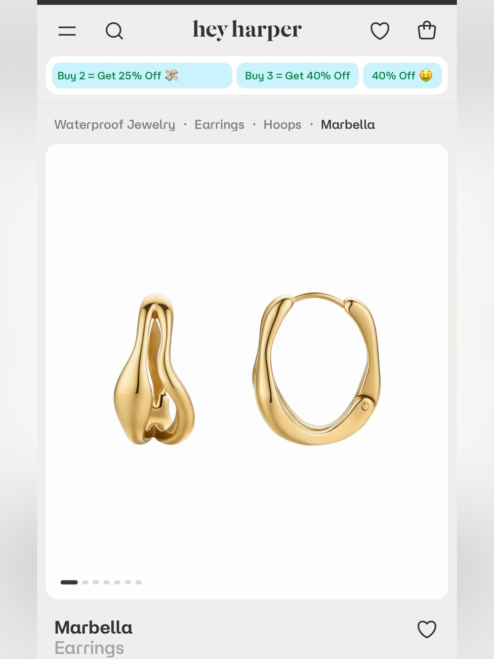 Hey Harper Marbella Gold Hoop Earrings